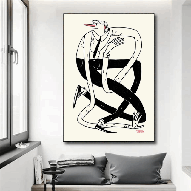 Tableau Abstrait Formes Humain
