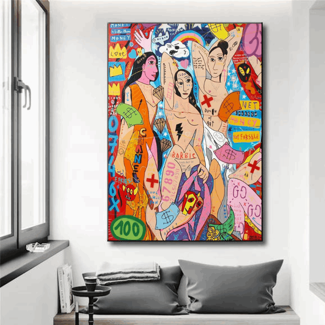Tableau Femme Street Art
