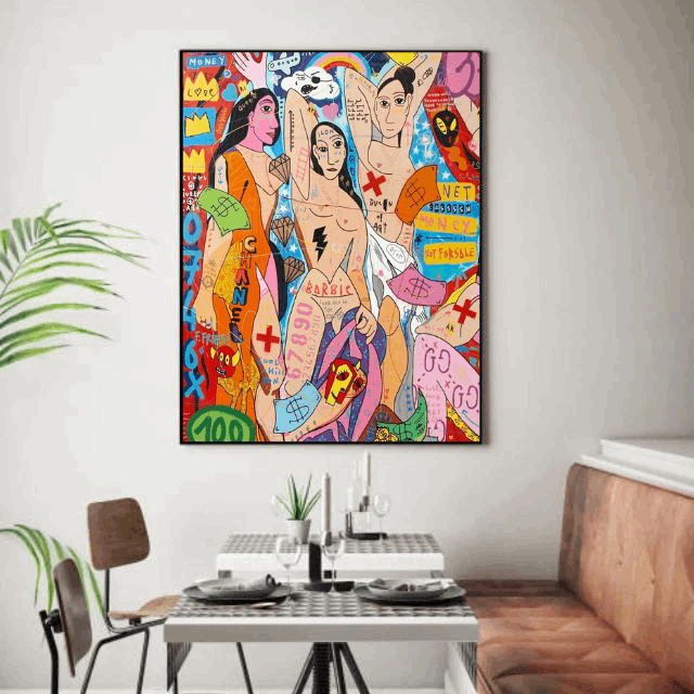 Tableau Femme Street Art