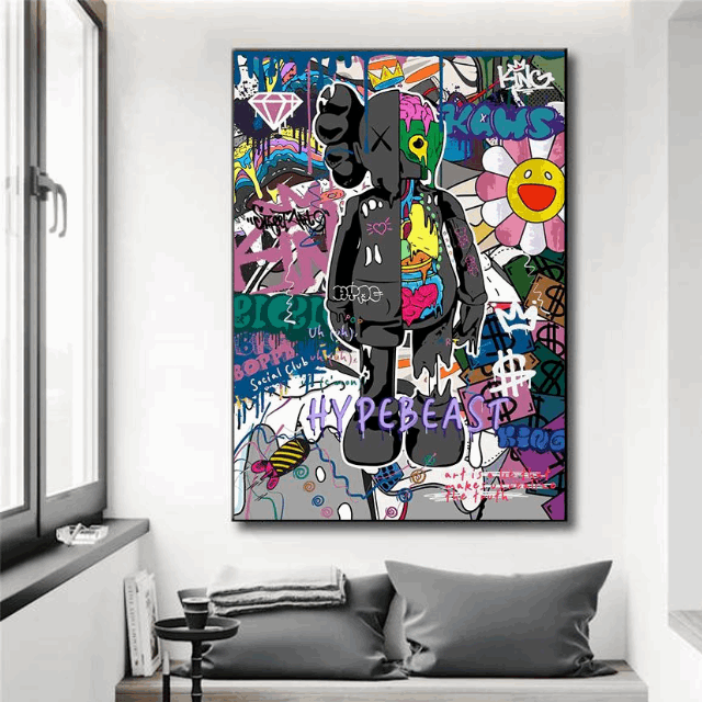 Tableau Kaws Coloré