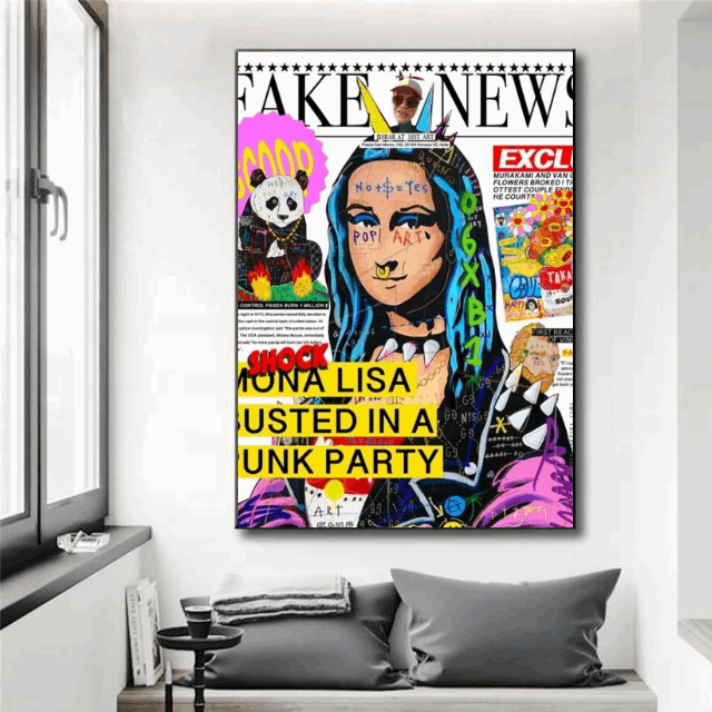 Tableau Mona Lisa Graffiti