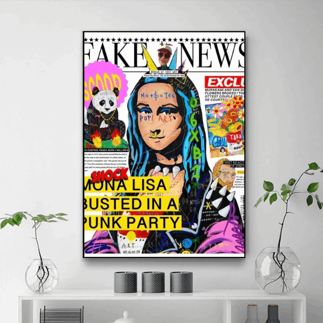 Tableau Mona Lisa Graffiti