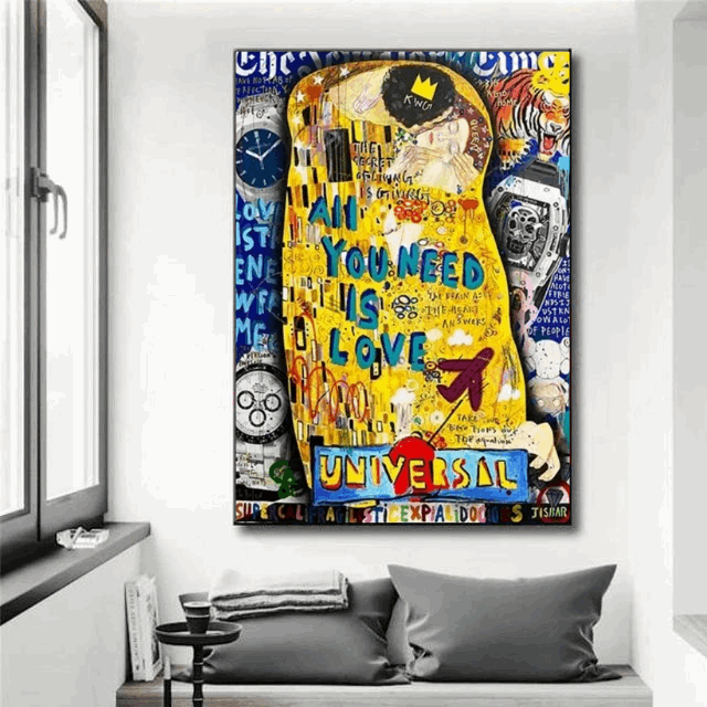 Tableau Le baiser Coloré