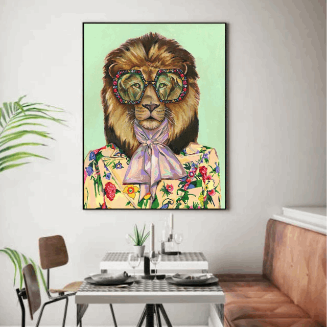 Tableau Lion Multicolore
