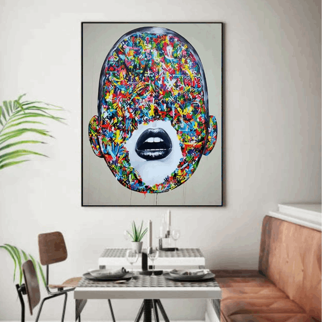 Tableau Visage Graffiti