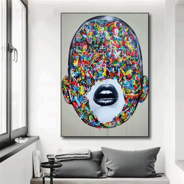 Tableau Visage Graffiti