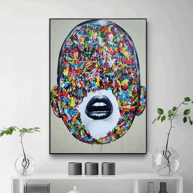 Tableau Visage Graffiti