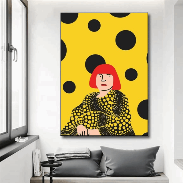 Tableau Yayoi Kusama Jaune