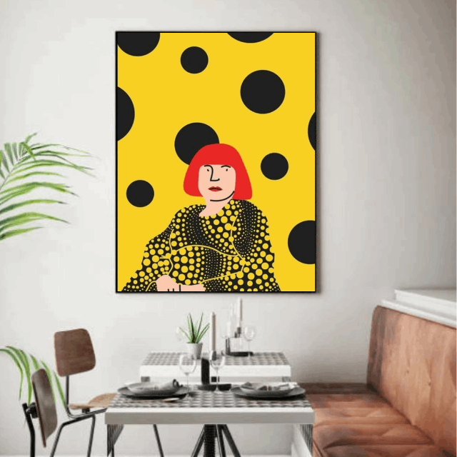 Tableau Yayoi Kusama Jaune