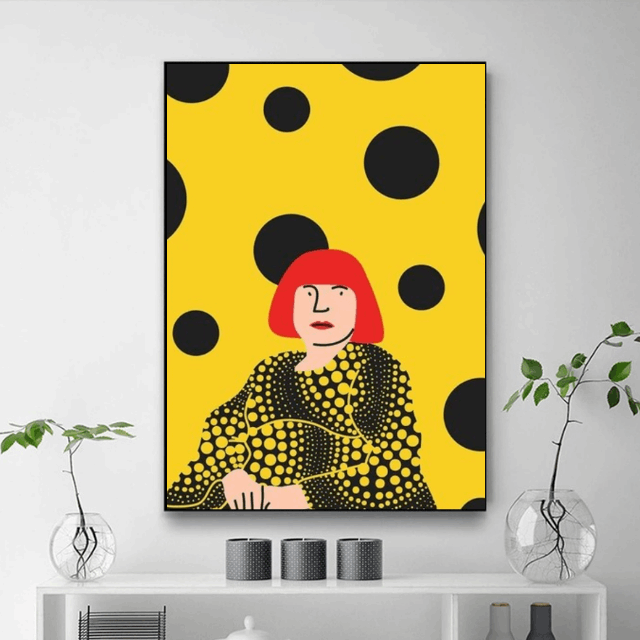 Tableau Yayoi Kusama Jaune