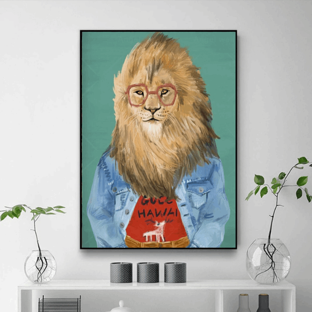 Peinture Lion Abstrait