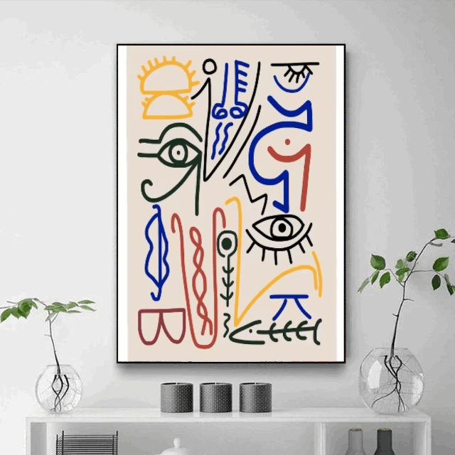 Tableau Picasso Visage Coloré