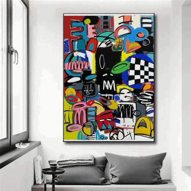 Tableau Abstrait Multicolore Contemporain