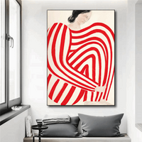 Tableau Abstrait blanc et rouge 