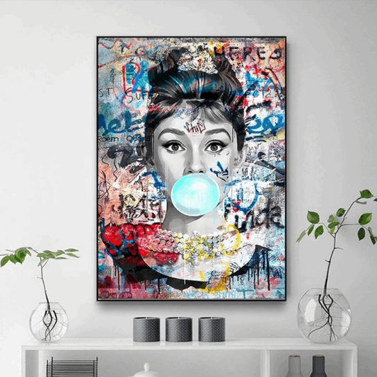 Tableau Audrey Hepburn Coloré