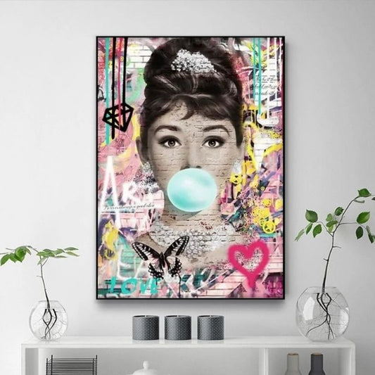 Tableau Pop Art Femme Coloré