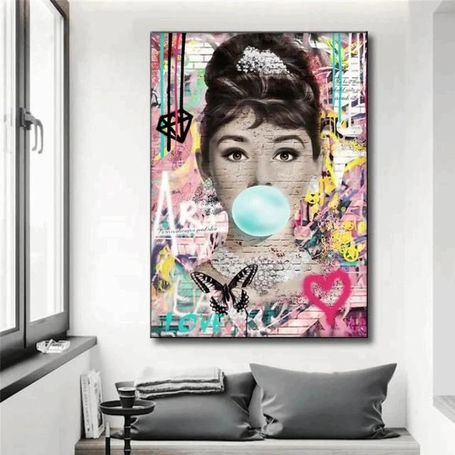 Tableau Pop Art Femme Audrey Hepburn
