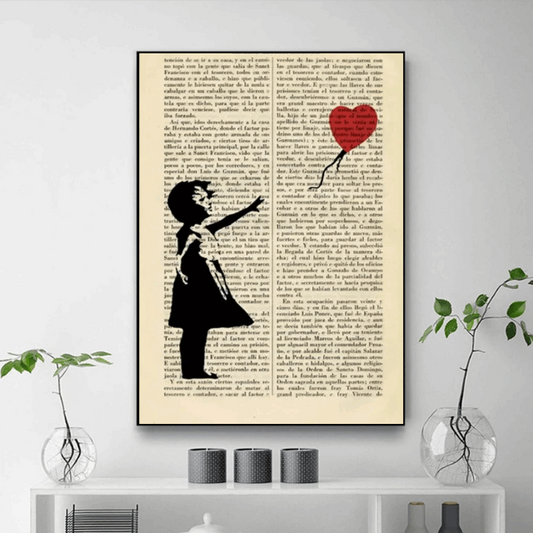 Tableau Banksy Fille Ballon