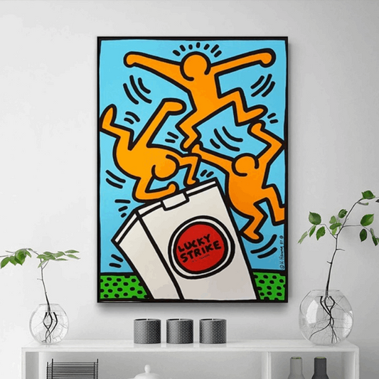 Tableau Keith Haring Bleu