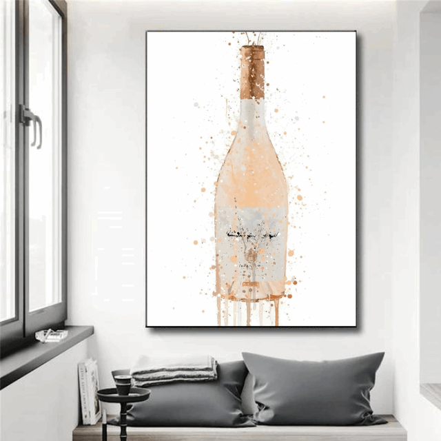 Décoration bouteille en verre peinture