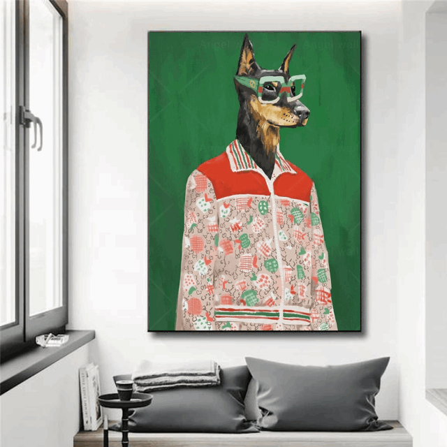 Tableau Chien Doberman