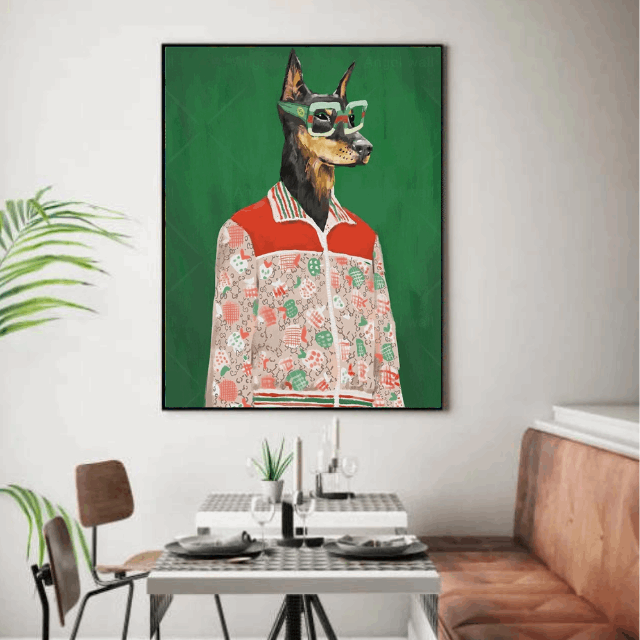 Tableau Chien Doberman