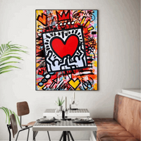 Tableau Coeur Keith Haring