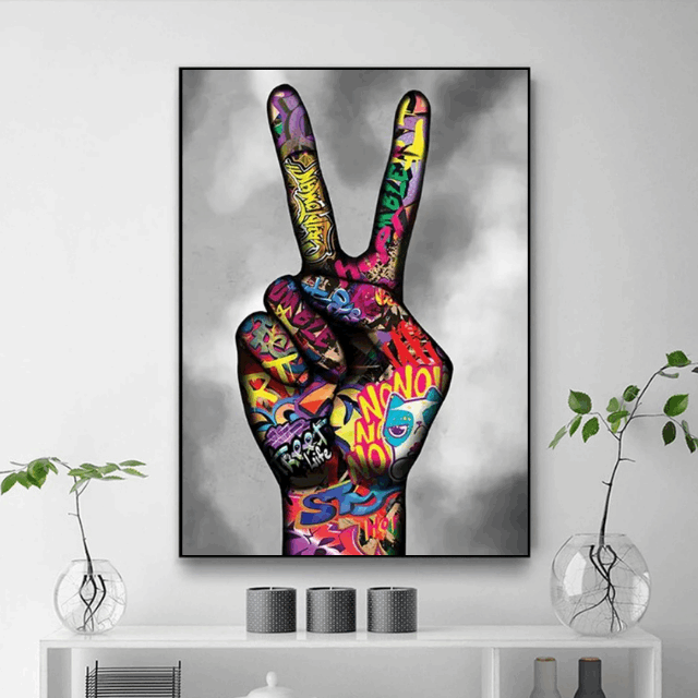 Tableau Doigts Graffiti