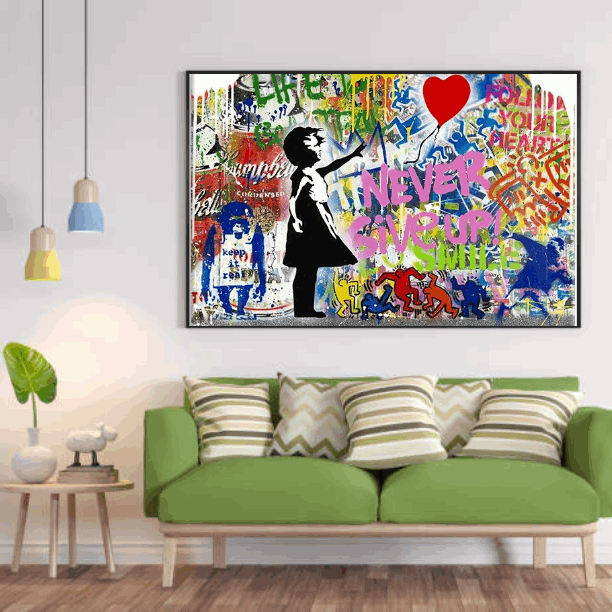 Tableau Coeur Rouge Banksy