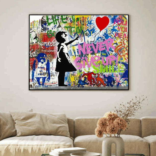 Tableau Coeur Rouge Graffiti