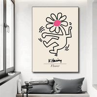 Tableau Fleurs Keith Haring