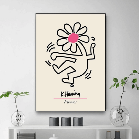 Tableau Fleurs Keith Haring