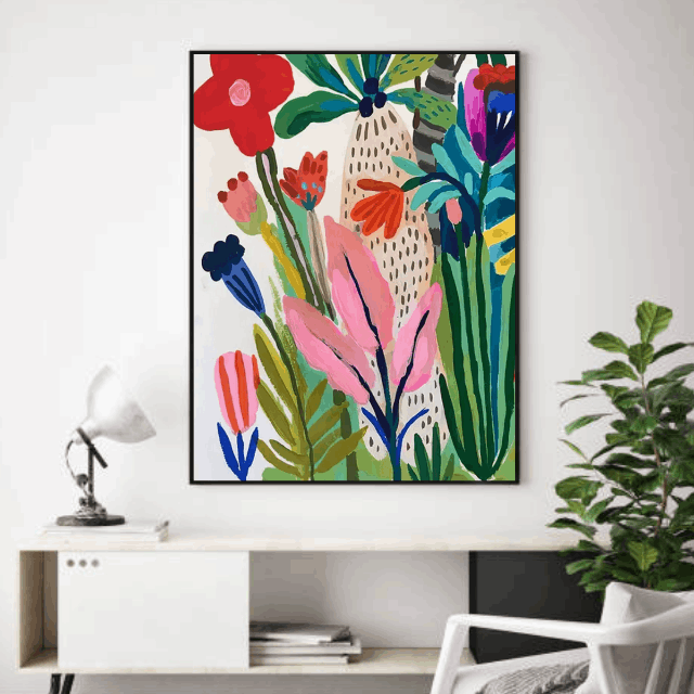 Tableau Fleurs Multicolores