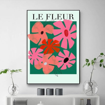 Tableau Fleurs Rose et Rouge