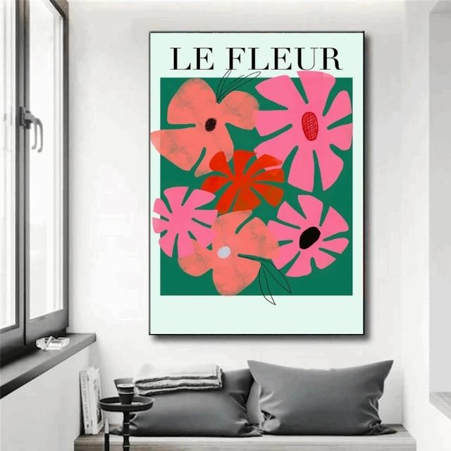 Tableau Fleurs Rose et Rouge