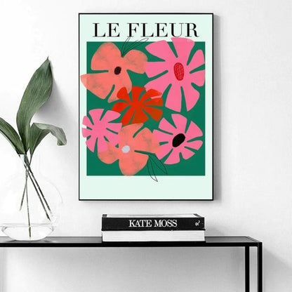 Tableau Fleurs Rose et Rouge