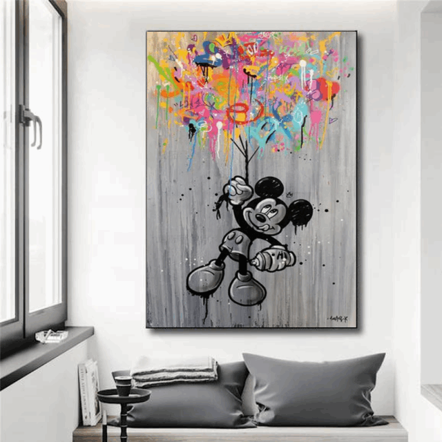 Tableau  Graffiti Mickey Mouse