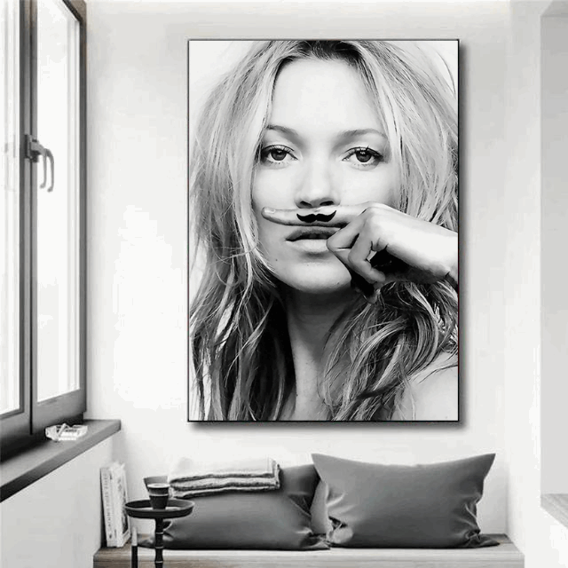 Tableau Kate Moss Moustache