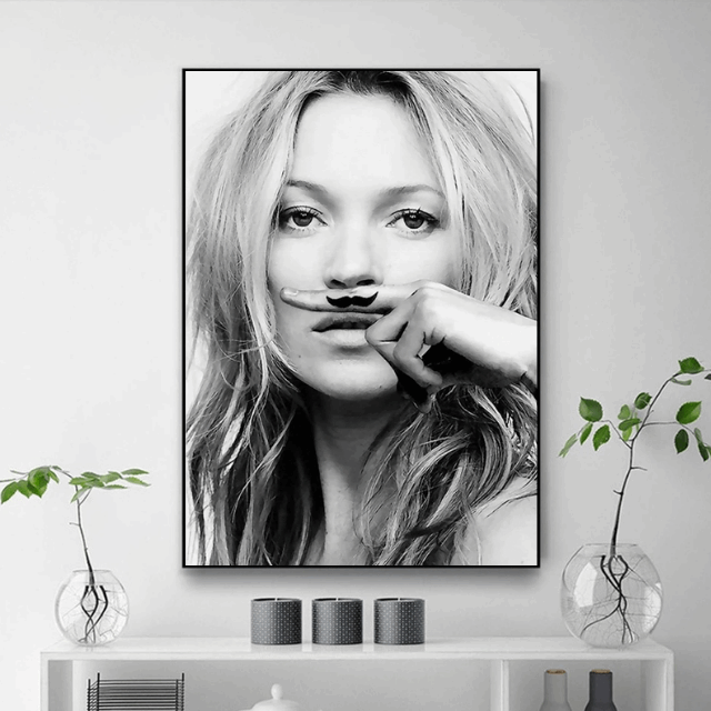 Tableau Kate Moss Moustache