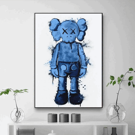 Tableau Kaws Bleu