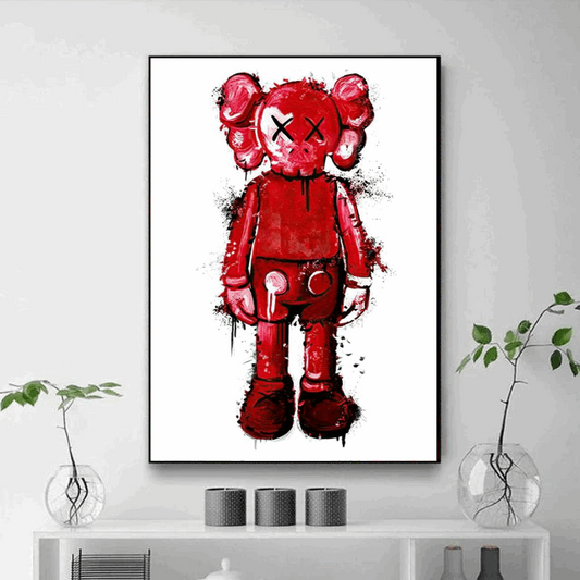 Tableau Kaws Rouge