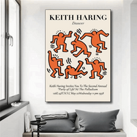 Tableau Keith Haring Rouge