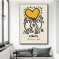 Tableau Keith Haring Jaune