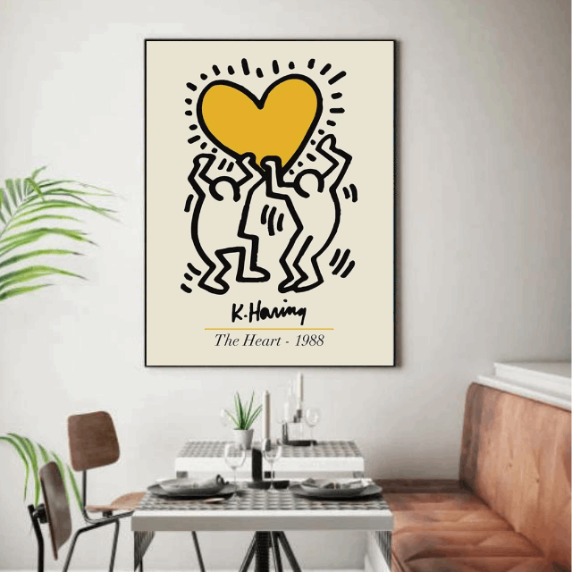 Tableau Keith Haring Jaune