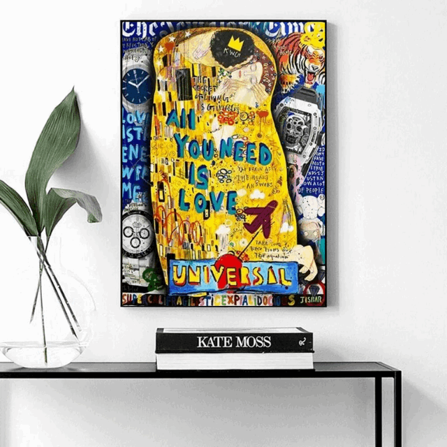 Tableau Le baiser Coloré