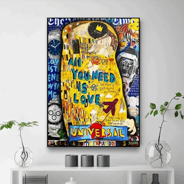 Tableau Le baiser Coloré