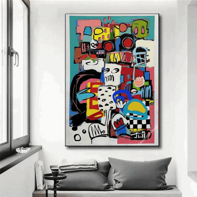 Tableau Multicolore Abstrait 
