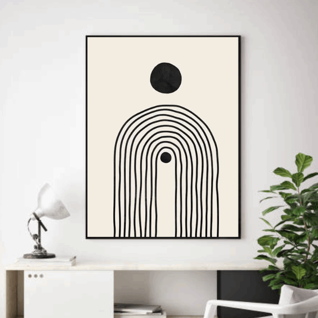 Tableau noir et blanc minimaliste
