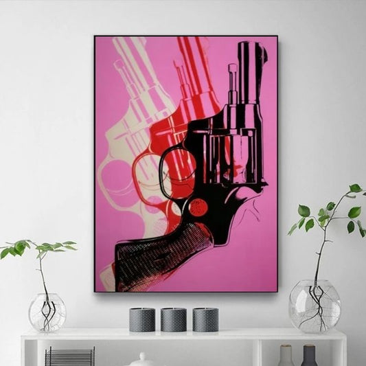 Pink Pop Art Gun Painting