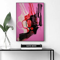 Tableau Pistolet Pop Art Rose